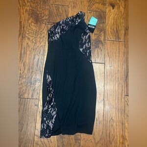 Melrose‎ social holiday cocktail One-Shoulder lace Dress